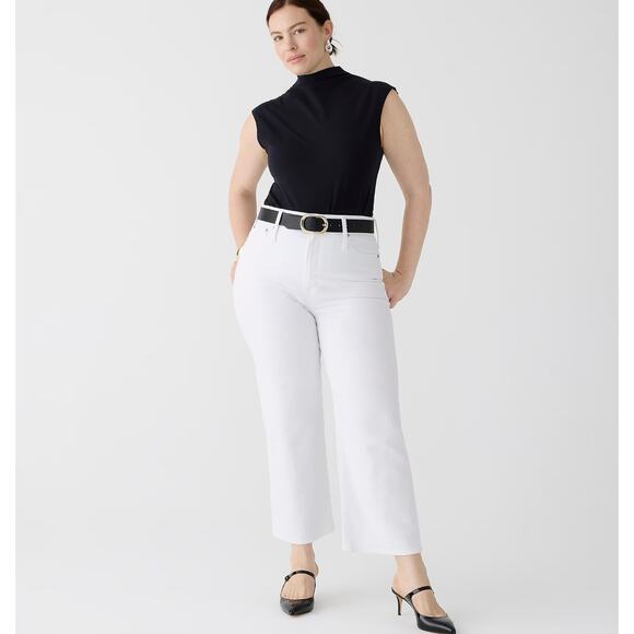 J.Crew Curvy Slim Wide Leg Jean White High Waisted Classic Denim US 29 NWT - Picture 1 of 14